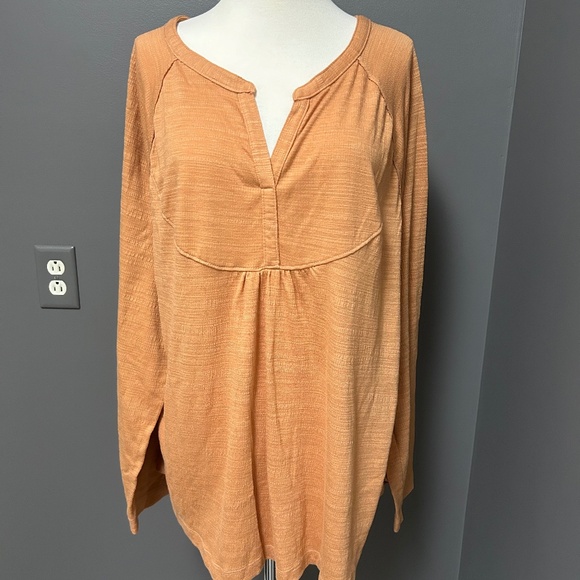 Sonoma Tops - Sonoma Womens Shirt Long Sleeve Tunic Blouse Peach V Neck XL EUC